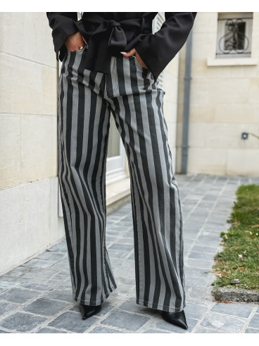 Jeans ligné Joya - Gris Jeans ligné Joya - Gris