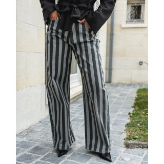 Jeans ligné Joya - Gris