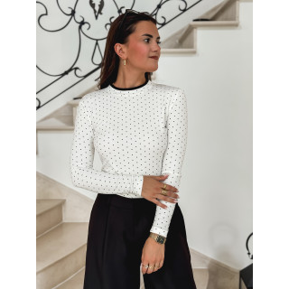 Blouse à pois Noisette - Blanc