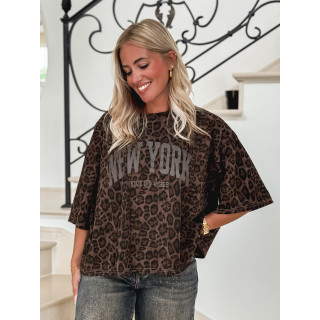 T-shirt Léopard Jasmina - Chocolat