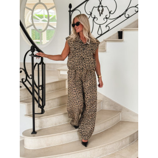 Pantalon léopard Karen - Beige