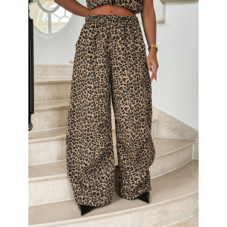 Pantalon léopard Karen - Beige