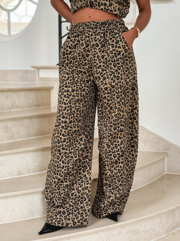 Pantalon léopard Karen - Beige Pantalon léopard Karen - Beige