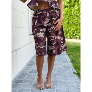 Bermuda à motifs militaire Danie - Bordeaux