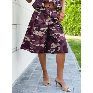 Bermuda à motifs militaire Danie - Bordeaux