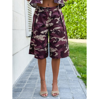 Bermuda à motifs militaire Danie - Bordeaux