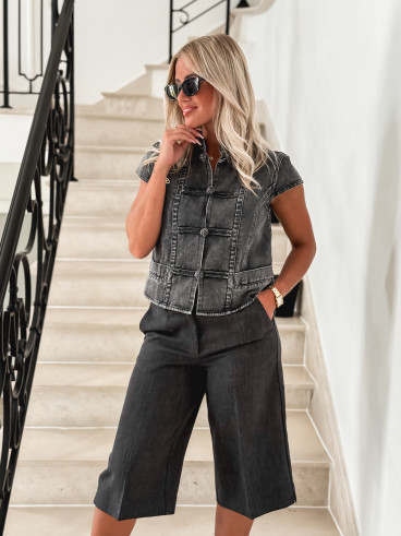 Blouse en jeans Eleonie - Gris