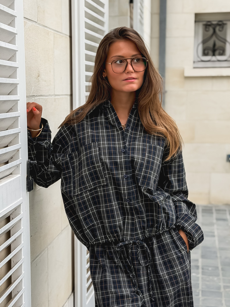 Chemise à carreaux Méliséa - Bleu/Kaki Chemise à carreaux Méliséa - Bleu/Kaki