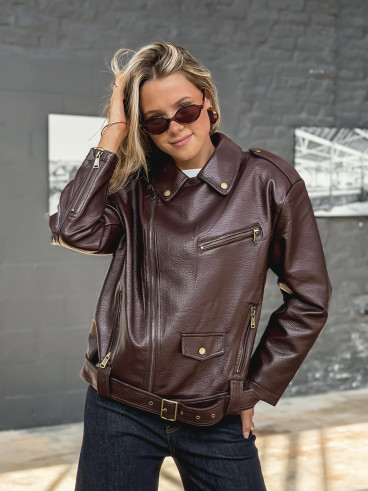 Veste en simili Elvera - Bordeaux