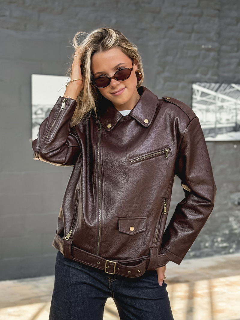Veste en simili Elvera - Bordeaux
