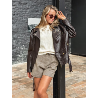 Veste en simili Elvera - Chocolat