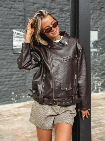 Veste en simili Elvera - Chocolat