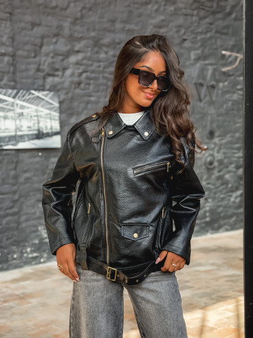 Veste en simili Elvera - Noir