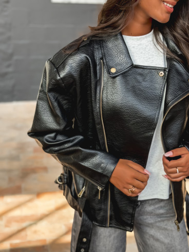 Veste en simili Elvera - Noir