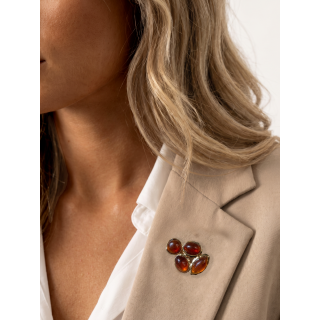 Broche Aléora - Doré/Ambre