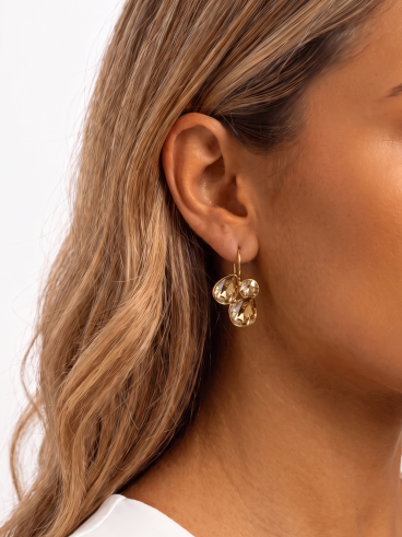 Boucles d'oreilles Anoria - Doré/Ambre