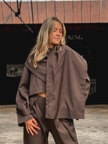 Veste cape Imperia - Choco
