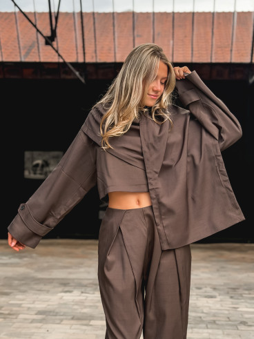 Veste cape Imperia - Choco