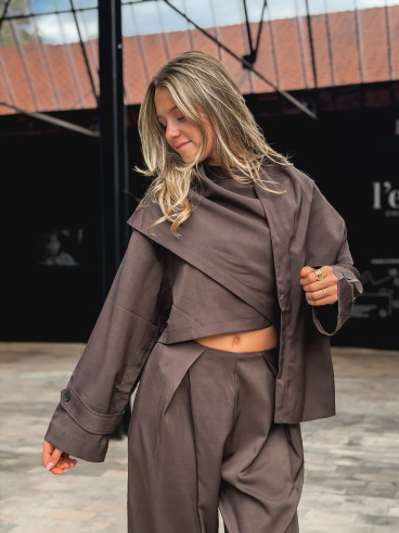 Veste cape Imperia - Choco