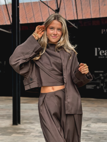 Veste cape Imperia - Choco