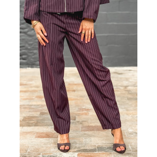 Pantalon ligné Calanthe - Prune