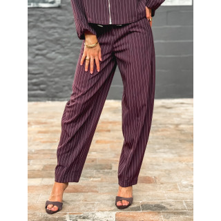 Pantalon ligné Calanthe - Prune