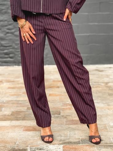 Pantalon ligné Calanthe - Prune Pantalon ligné Calanthe - Prune
