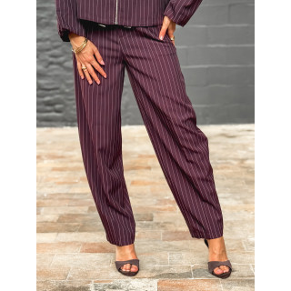 Pantalon ligné Calanthe - Prune