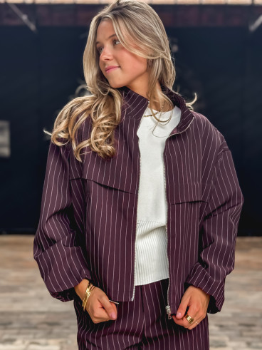 Veste lignée Calanthe - Prune