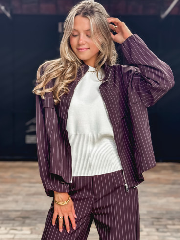 Veste lignée Calanthe - Prune