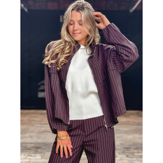 Veste lignée Calanthe - Prune