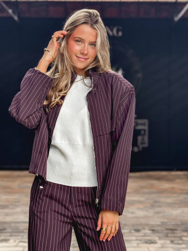 Veste lignée Calanthe - Prune