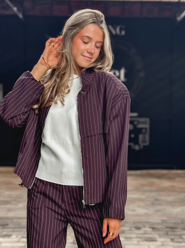 Veste lignée Calanthe - Prune