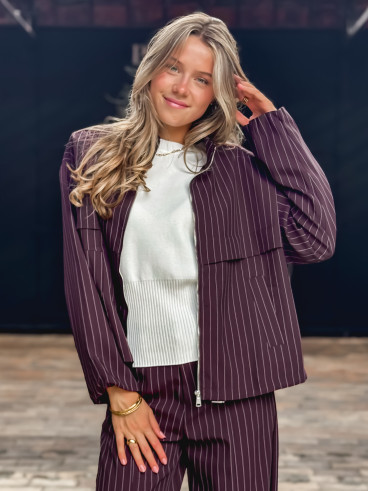 Veste lignée Calanthe - Prune