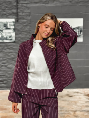 Veste lignée Calanthe - Prune
