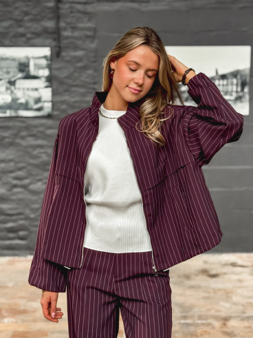 Veste lignée Calanthe - Prune