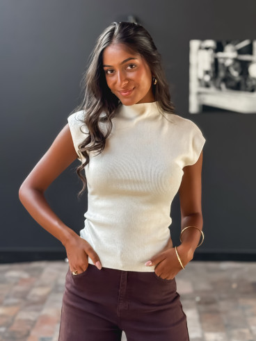 Pull sans manches Léoline - Ecru Pull sans manches Léoline - Ecru