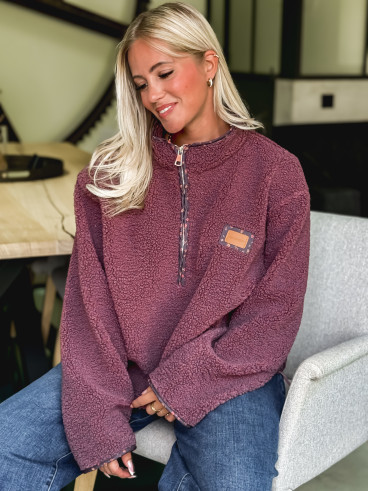 Pull en teddy Avia - Prune