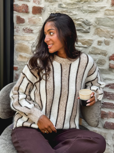 Pull ligné Anora - Beige Pull ligné Anora - Beige