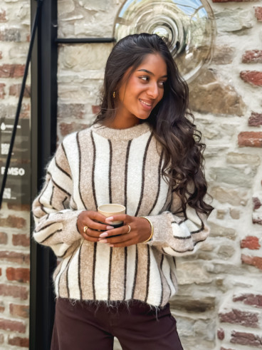 Pull ligné Anora - Beige Pull ligné Anora - Beige