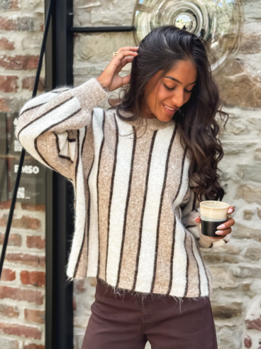 Pull ligné Anora - Beige Pull ligné Anora - Beige