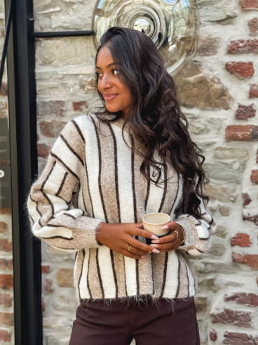 Pull ligné Anora - Beige Pull ligné Anora - Beige