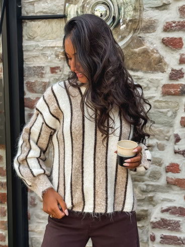 Pull ligné Anora - Beige Pull ligné Anora - Beige