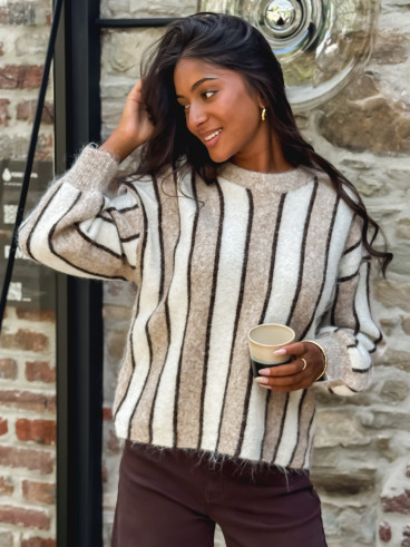 Pull ligné Anora - Beige Pull ligné Anora - Beige