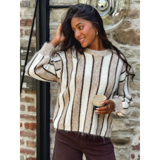 Pull ligné Anora - Beige