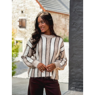 Pull ligné Anora - Beige