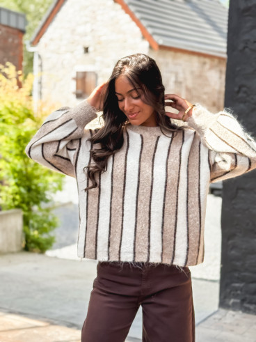 Pull ligné Anora - Beige Pull ligné Anora - Beige