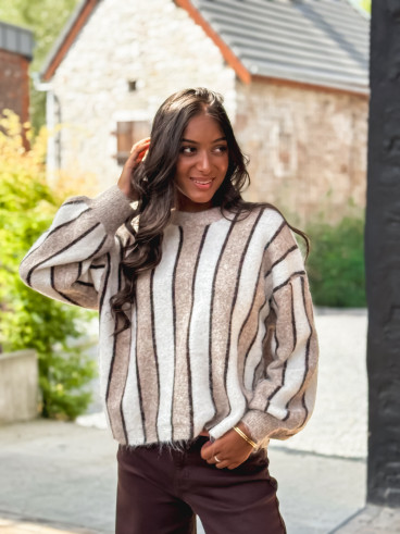 Pull ligné Anora - Beige