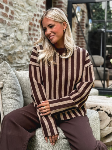 Pull Théodora - Choco / Taupe Pull Théodora - Choco / Taupe
