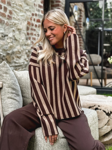 Pull Théodora - Choco / Taupe Pull Théodora - Choco / Taupe